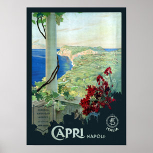 Vintag Capri Napoli Italien Reisen Poster