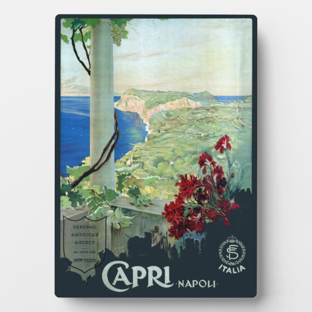 Vintag Capri Napoli Italien Reiseplakat Fotoplatte (Vorderseite)