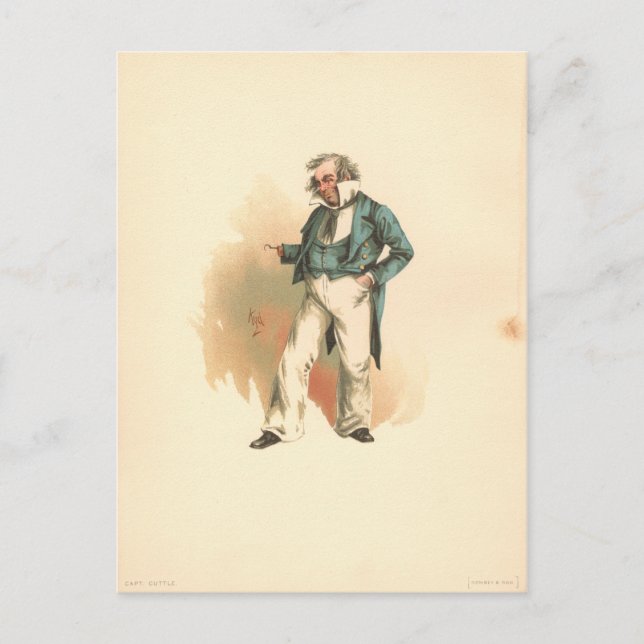 Vintag Captain Cuttle Dombey & Son Postkarte (Vorderseite)