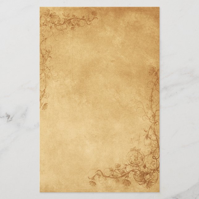Vintag Caramel Brown Briefpapier (Vorderseite)