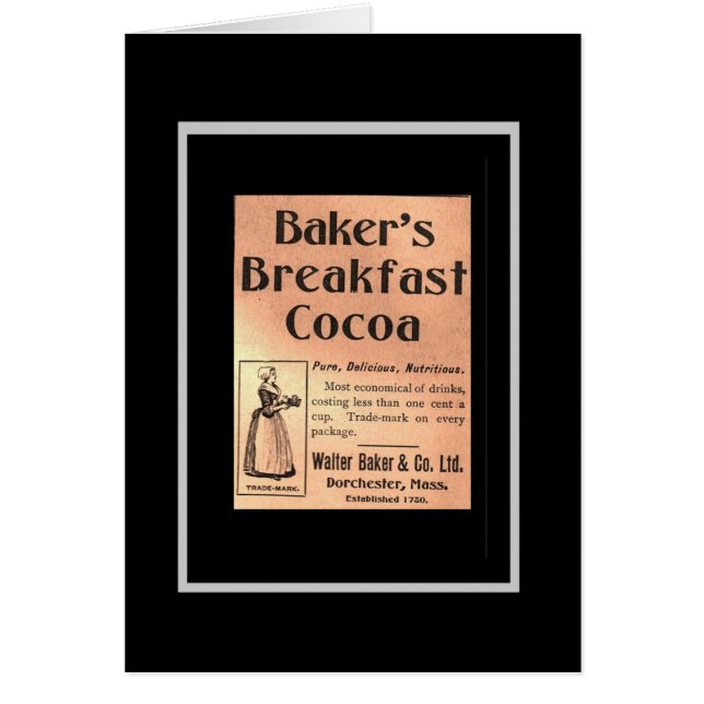 Vintag Card Baker's Breakfast Cocoa Label (Vorne)