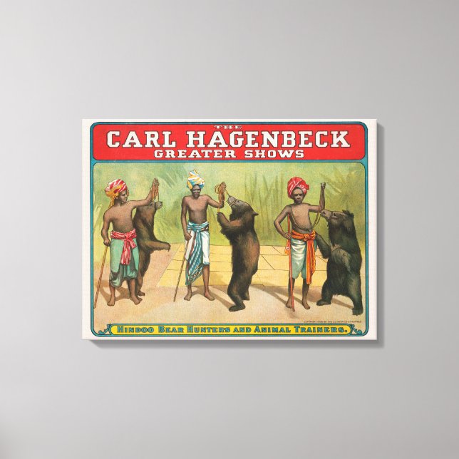 Vintag Carl Hagenbeck Circus Poster Leinwanddruck (Vorderseite)