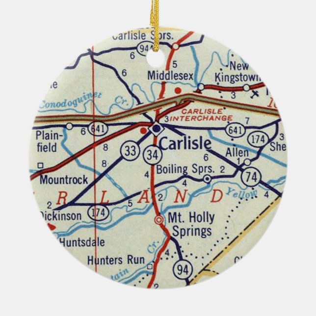 Vintag Carlisle PA Keramik Ornament (Hinten)