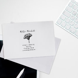 Vintag Carnation Blume Custom Rücksendeadresse Gummistempel