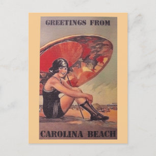Vintag Carolina Beach North Carolina Reisen Postkarte