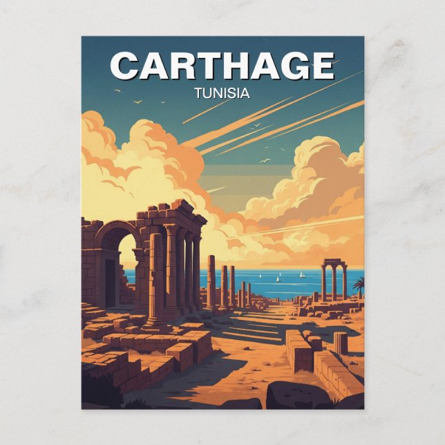 Vintag Carthage Tunesien Reisen Postkarte (Vorderseite)