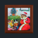 Vintag Cat Christmas, Louis Wain Erinnerungskiste<br><div class="desc">Louis Wain (5 August 1860 - 4 July 1939) was an English artiste known for his drawings, which consistently featured anthropomorphised large-eyed cats and kittens. In his later years he may have suffered from schizophrenia (although this claim is disputed), which, according to some psychiatrists, can be seen in his works....</div>