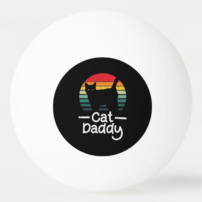 Vintag Cat Daddy Cat Lover  Tischtennisball (Vorderseite)