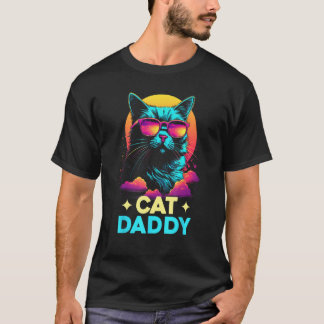 Vintag Cat Daddy Retro 70er 80er Vaporwave Cat Lie T-Shirt