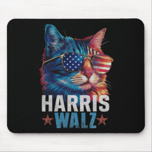 Vintag Cat Kamala Harris Tim Wheimer Usa Flag Sun Mousepad