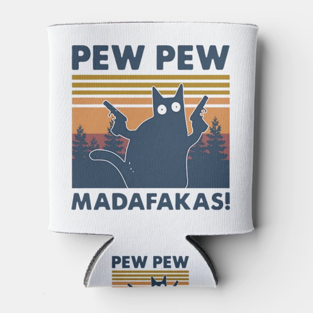 Vintag Cat Pew Pew Madafakas Dosenkühler (Vorderseite)