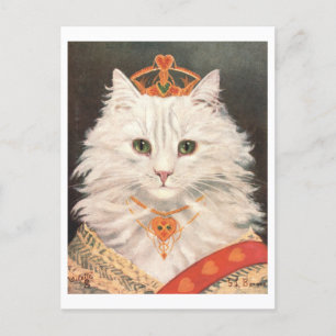 Vintag Cat Queen Postcard Postkarte
