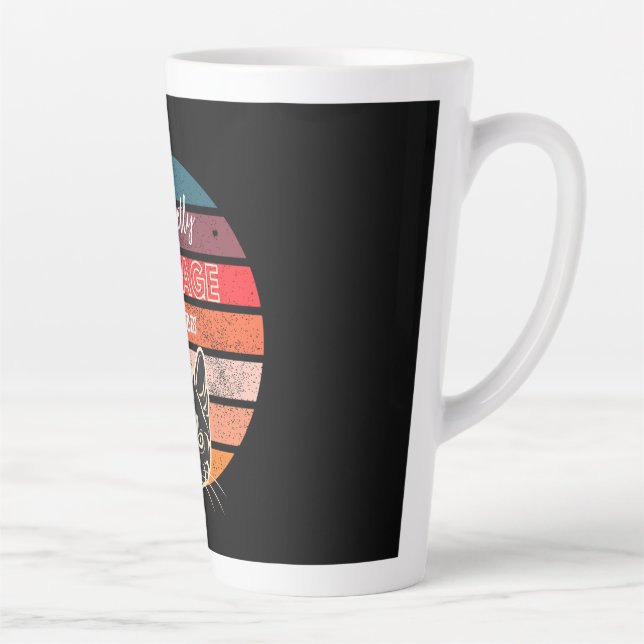 Vintag Cat vibes - lustiger Katzenliebhaber Milchtasse (Rechts)