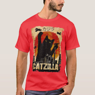 Vintag Catzilla Funny Kitten und Cat T-Shirt