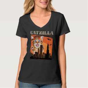 Vintag Catzilla Niedlich Kitten Immer Hunger Katze T-Shirt