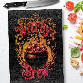 Vintag Cauldron Halloween Leckerei Retro Hexenkart Schneidebrett