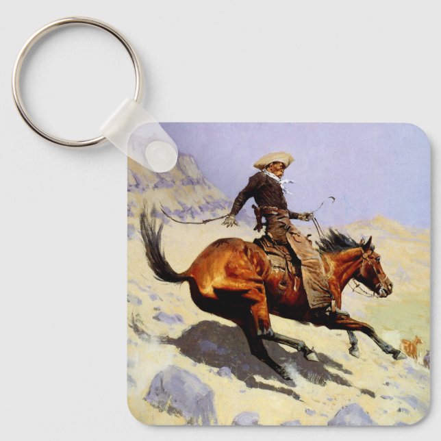 Vintag Cavalry Military, The Cowboy von Remington Schlüsselanhänger (Vorderseite)