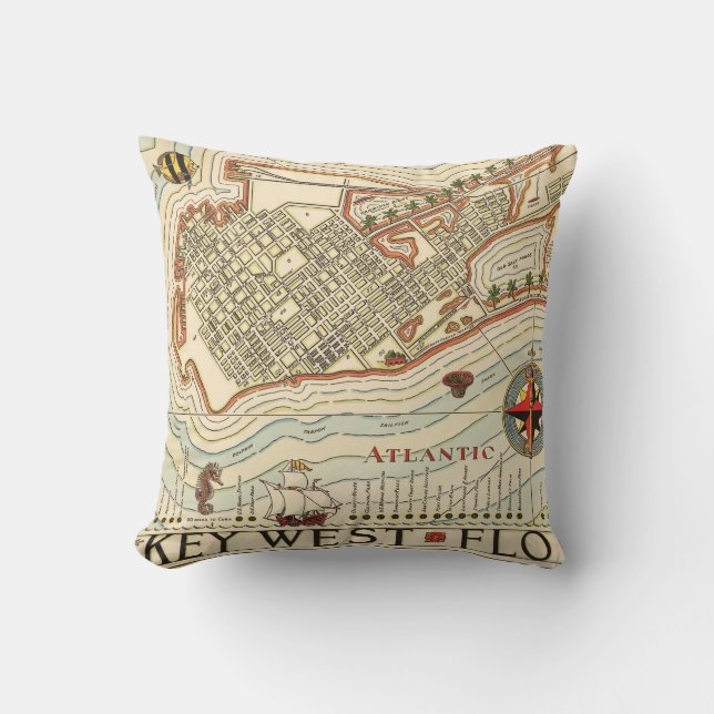 Vintag Cayo Hueso Throw Kissen (Vorderseite)