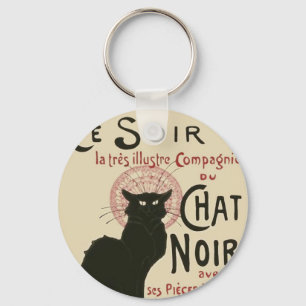 Vintag Ce Soir Le Chat Noir Poster Schlüsselanhänger