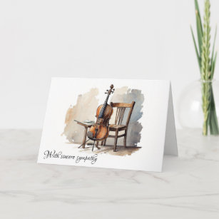 Vintag Cello mit Beileid Karte