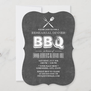 Vintag Chalkboard GRILLEN Probe Abendessen Einladung
