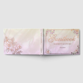 Vintag Champagne Peony Wedding Foil Guestbook Gästebuch