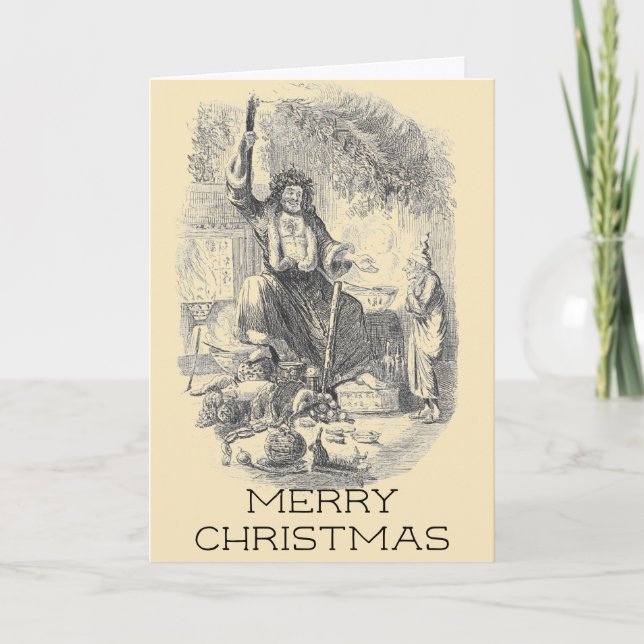 Vintag Charles Dickens Christmas Carol Karte (Vorderseite)