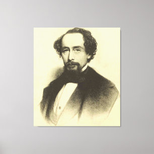 Vintag Charles Dickens Portrait Leinwanddruck