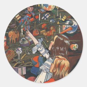 Vintag Charles Robinson Weihnachtssticker Runder Aufkleber