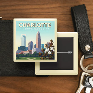 Vintag Charlotte North Carolina Button