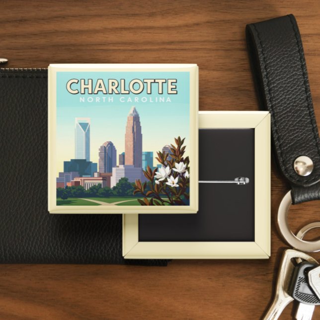 Vintag Charlotte North Carolina Button (Von Creator hochgeladen)