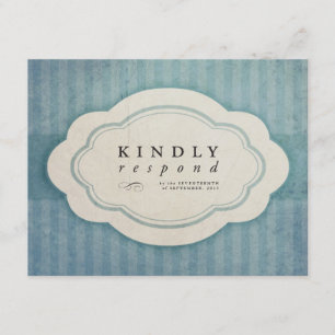 Vintag Charm Blue Hochzeitkarten RSVP Karte