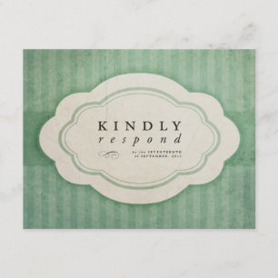 Vintag Charm Green Wedding Response Cards RSVP Karte