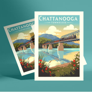 Vintag Chattanooga Tennessee Postkarte