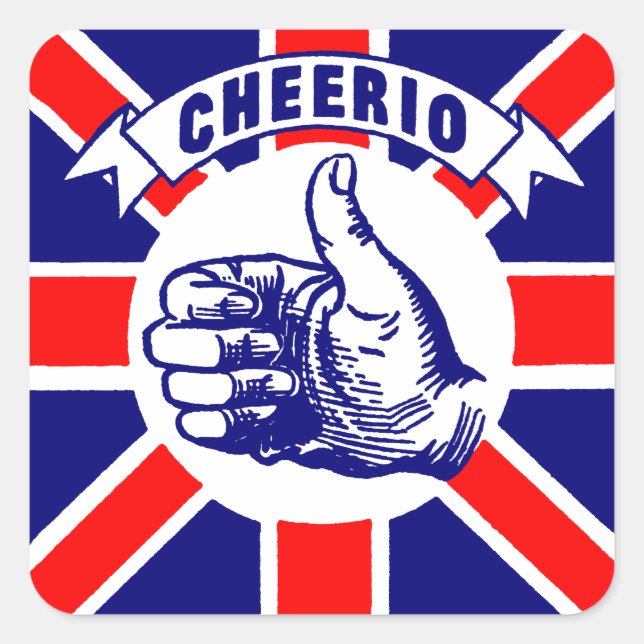 Vintag Cheerio Quadratischer Aufkleber (Vorderseite)