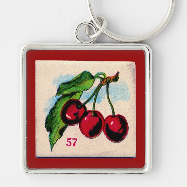 Vintag Cherries Game Card Schlüsselanhänger (Vorne)