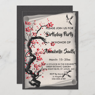 Vintag Cherry Blossom Einladung