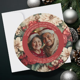 Vintag Chic Blumengrün Weihnachtskarte