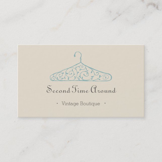 Vintag Chic Boutique Hanger Kleidung Mode Visitenkarte (Vorderseite)