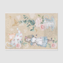 Vintag Chic Fantasy Alice im Wunderland Decoupage