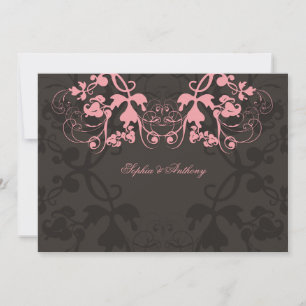 Vintag Chic Floral Blüh Pink Wedite Einladung