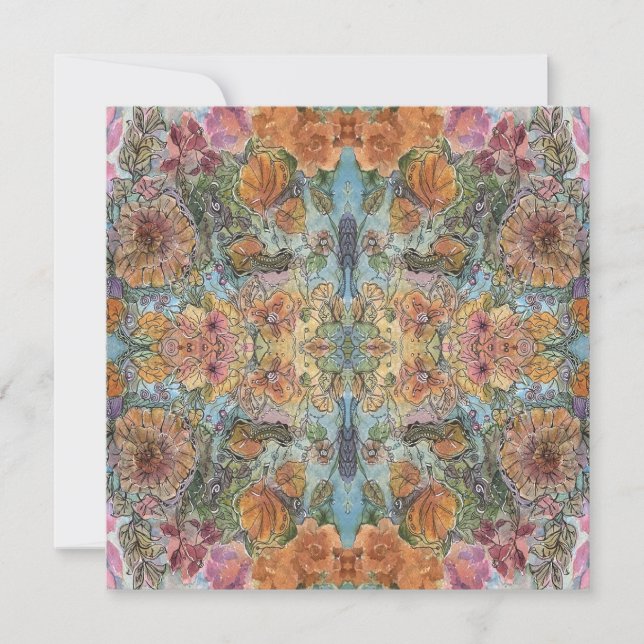 Vintag Chic Flower Garden Aquarellbilder Mitteilungskarte (Vorderseite)
