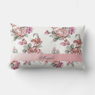 Vintag Chic Girly Blume Personalisiert Lendenkissen
