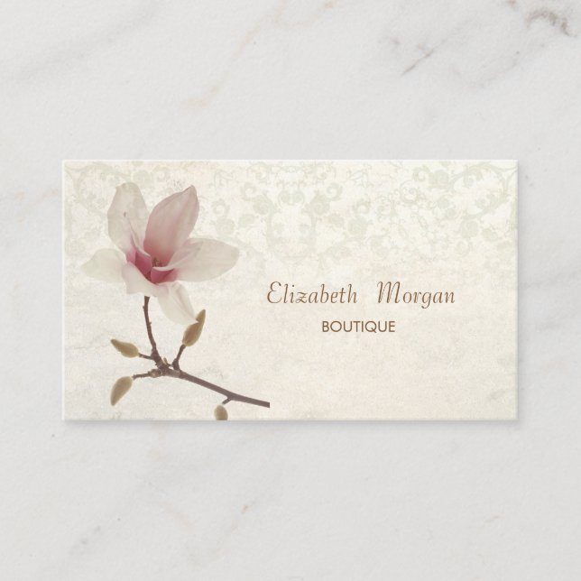 Vintag Chic Magnolia, Lace Visitenkarte (Vorderseite)