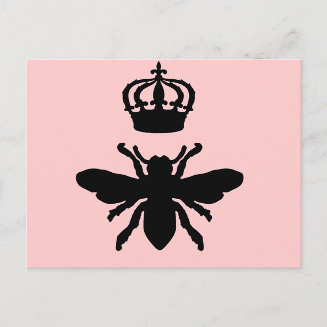 Vintag Chic Queen Bee Silhouette Postkarte (Vorderseite)