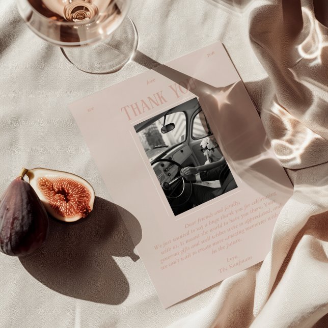 Vintag-Chic Romantisches Foto Altes Geld Hochzeit Dankeskarte (Von Creator hochgeladen)