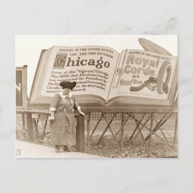 Vintag Chicago Billboard Postkarte (Vorderseite)