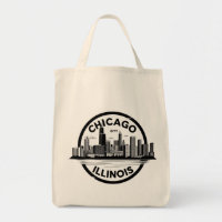 Vintag Chicago Illinois City Skyline Retro Travel