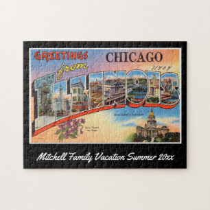 Vintag Chicago Illinois Postcard Family Souvenir