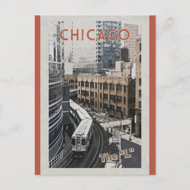 Vintag Chicago Illinois Travel Postkarte (Vorderseite)